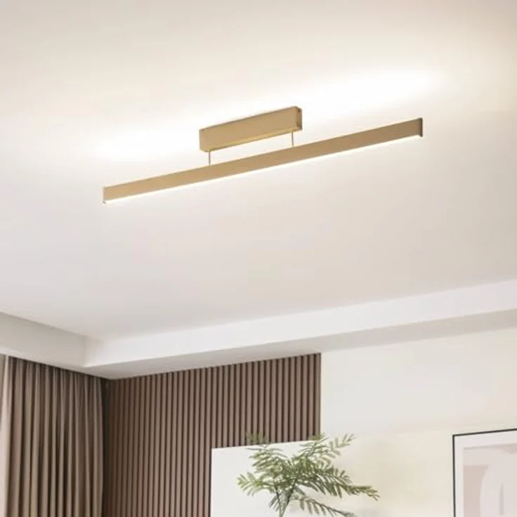 Lucande LED Smart Home Deckenlampe 'Mylosh' dimmbar mit Fernbedienung (Modern) in Gold/Messing aus Aluminium für Wohnzimmer & Esszimmer (1 flammig) – Bild 2