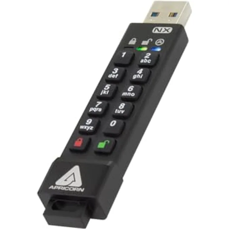 Apricorn Stick Apricorn SecureKey 3NX 256GB USB 3.0 secure (256 GB, USB 3.2), USB Stick, Schwarz