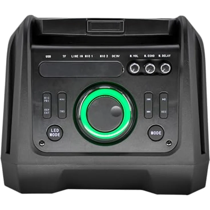 N-Gear The Flash 1240, Bluetooth Lautsprecher mit 500 Watt, 12-Zoll-Woofer, 6 Stunden Akkulaufzeit, LED-Lichtshow und Karaoke-Mikrofon – Bild 5