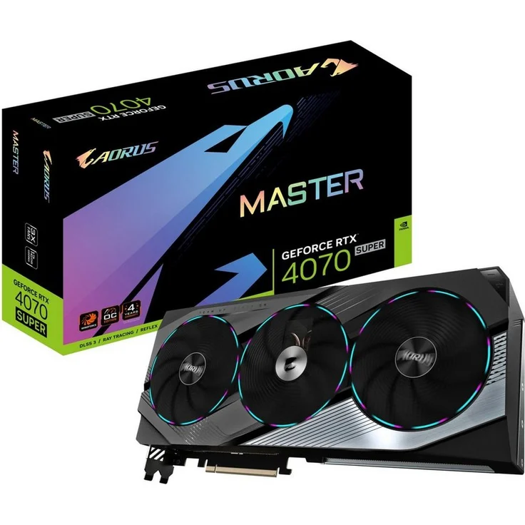 Gigabyte AORUS GeForce RTX 4070 SUPER MASTER 12G Grafikkarte, Next-Gen-Grafikkarte – Bild 1