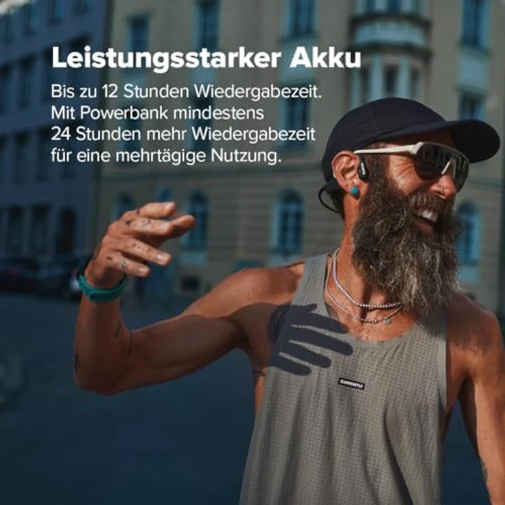 Suunto Wing 2, Kabellose Bone Conduction Kopfhörer mit 12 h Akkulaufzeit, IP67 Wasser- und Staubschutz, schwarz – Bild 4