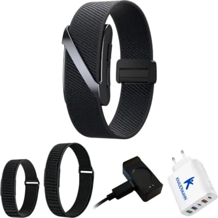 Knauermann ENGEL EKG Smart Armband, Smartwatch mit SOS-Funktion, Sturzerkennung, EKG und GPS, Schwarz