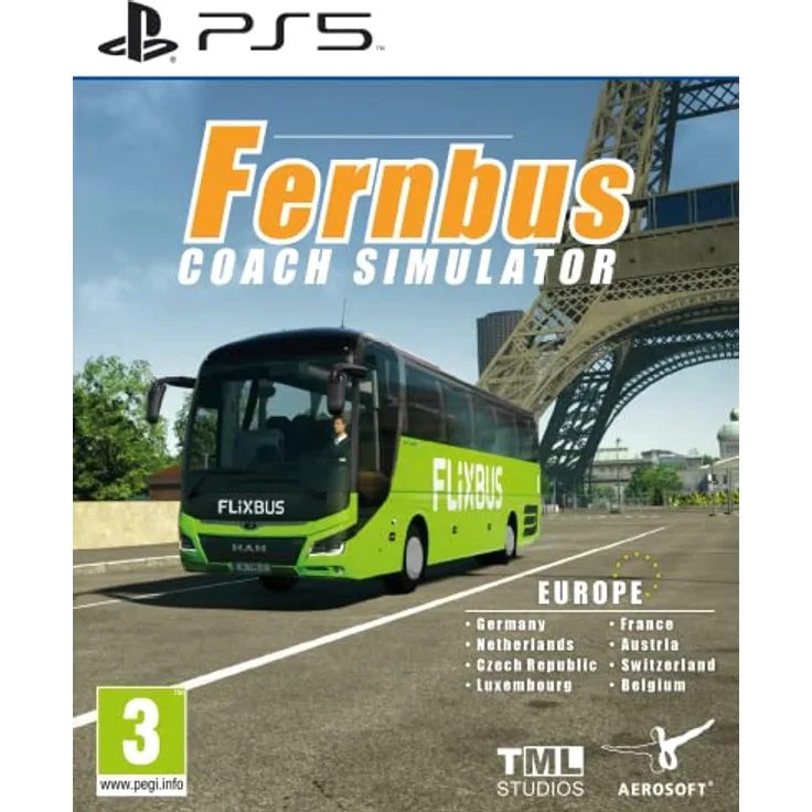 Aerosoft Fernbus Coach Simulator, PS5-Games mit europäischem Streckennetz und dynamischem Wetter, blau