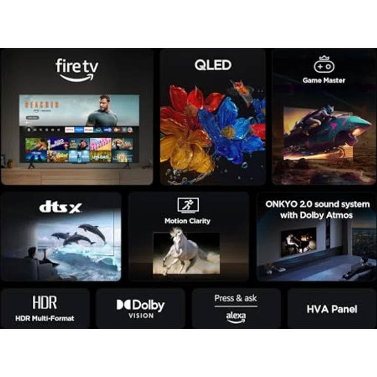 TCL 43T6C, 43 Zoll QLED Fire TV 4K UHD Smart TV mit Dolby Vision, Atmos, Alexa und Triple-Tuner – Bild 4