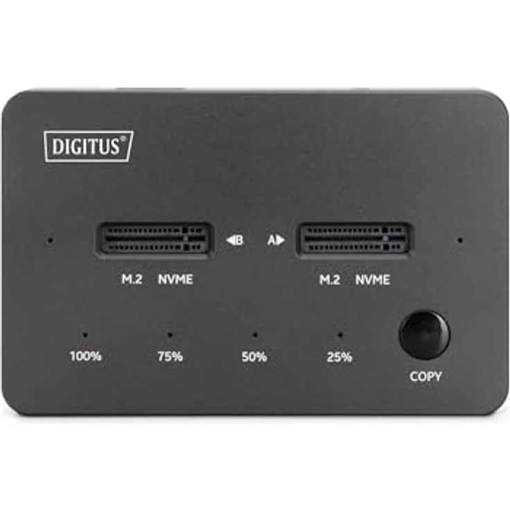 Digitus DA-71545-1, NVMe Klonstation USB3.1 Gen2 Typ-C für 2 M.2 SSDs bis 4 TB, Festplattengehäuse, Schwarz – Bild 10