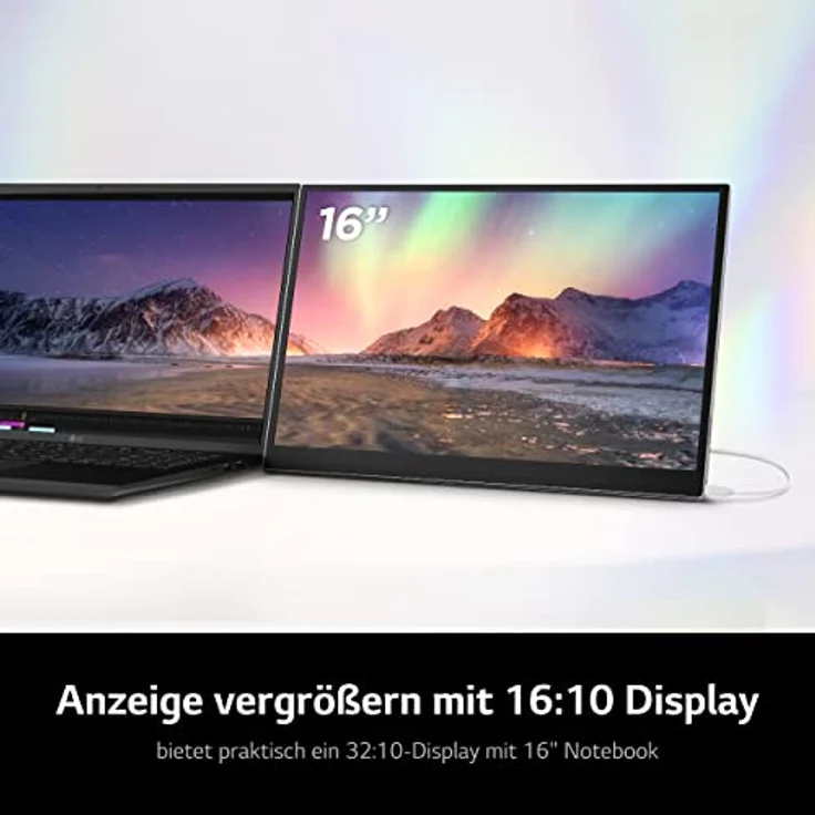 LG gram +View 16MR70, 16 Zoll +View für LG gram Portable Monitor, mit USB Typ-C, 45 W Power Delivery – Bild 2