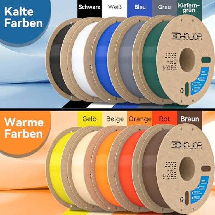 3DHoJor PLA+ Filament 1.75mm, 10KG Set mit 10 Farben, hohe Zähigkeit – Bild 4