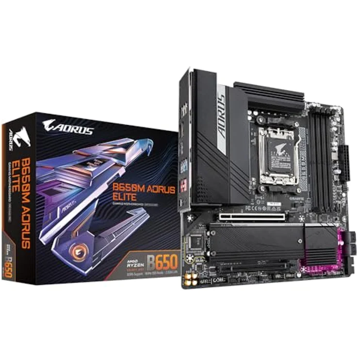 Gigabyte GA-B650M-AORUS Elite (AM5) (D), Mainboard mit DDR5-SDRAM und 256 GB RAM-Unterstützung in Schwarz – Bild 1