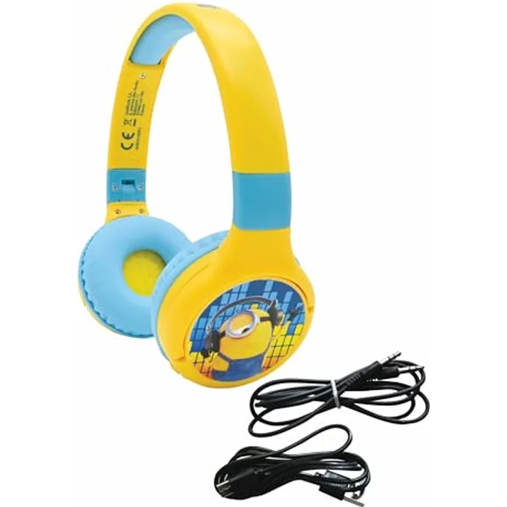 Lexibook Minions Kopfhörer, 2-in-1 Bluetooth Kopfhörer mit 12 Stunden Akkulaufzeit, Kindersicherheit bis 85 dB, faltbar und verstellbar – Bild 3