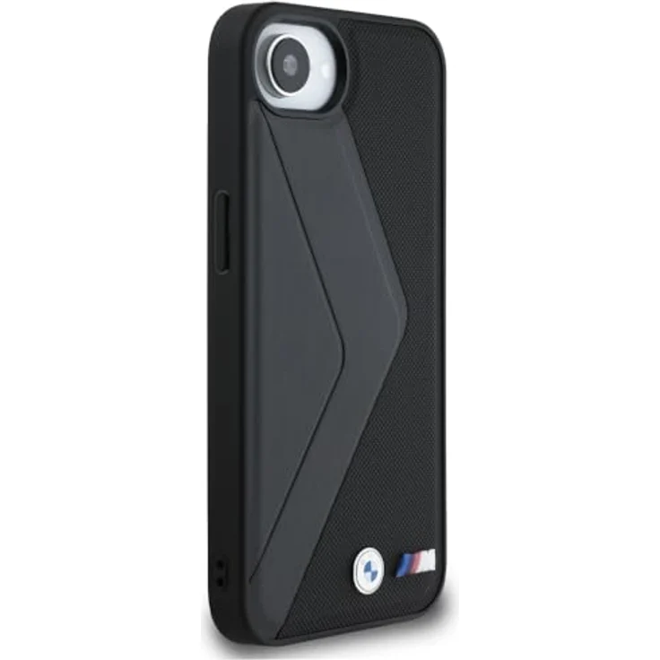 CG MOBILE BMW Oversized Stripes, Kompatible MagSafe Hülle aus echtem Leder für iPhone 16e, Schwarz – Bild 4