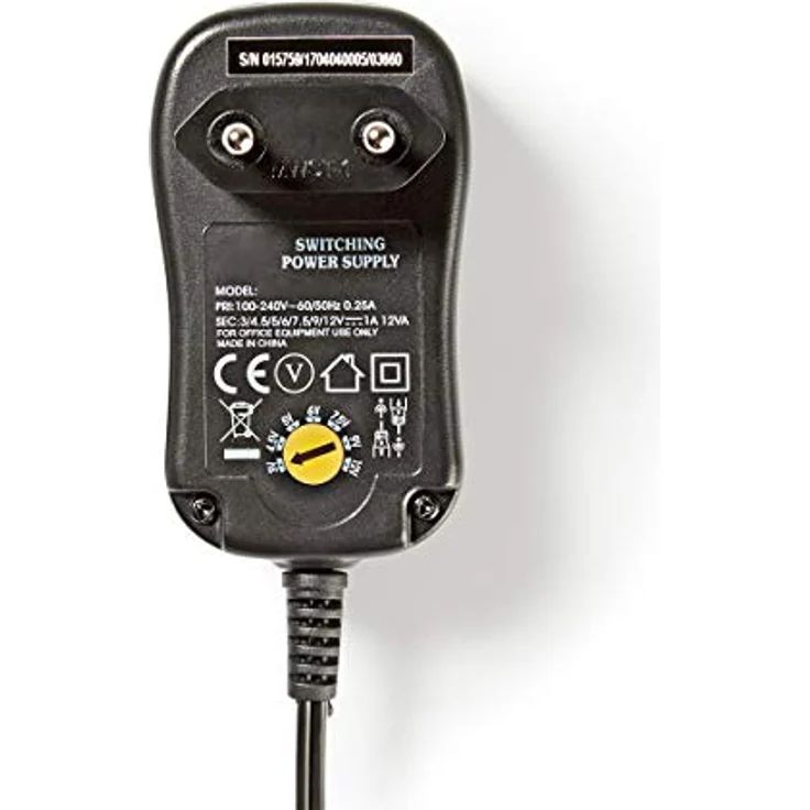 NEDIS Universal-Netzteil 12 W, 3-12 V DC, 1.80 m, 2.0 A, 6 Plugs, Schwarz – Bild 3