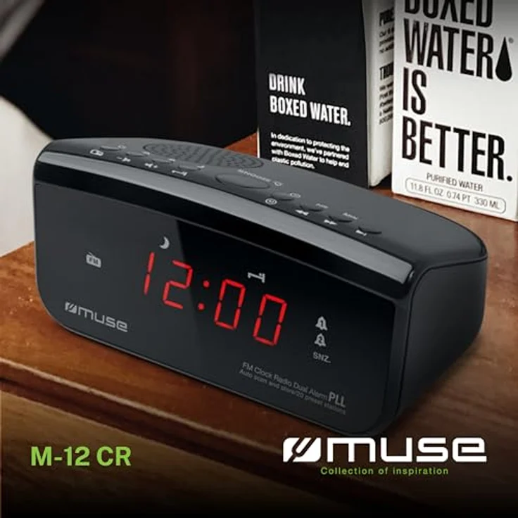 Muse M-12CR Uhr Digital FM 87 5 - 108 MHz LED 1 52 cm (0.6 Zoll) schwarz – Bild 2