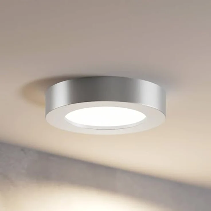 PRIOS LED Deckenleuchte 'Edwina' (Modern) in Alu aus Aluminium für Badezimmer (1 flammig) - Energiesparende LED-Deckenlampe, inkl. Leuchtmittel, Alu – Bild 2