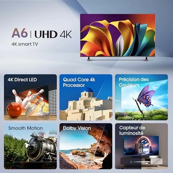 Hisense Smart TV 50 Zoll 50A6N 4K UHD, Dolby Vision, HDR, VIDAA mit YouTube, Netflix, Disney+, Canal + (Modell 2024) – Bild 3