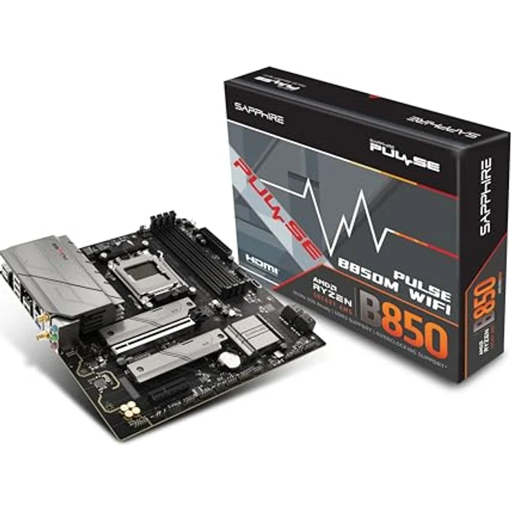 Sapphire PULSE B850M WIFI, Micro-ATX Mainboard für AMD AM5 Prozessoren, 1x HDMI 1.4, 1x DP 1.2, DDR5-RAM Unterstützung, integriertes WLAN – Bild 6