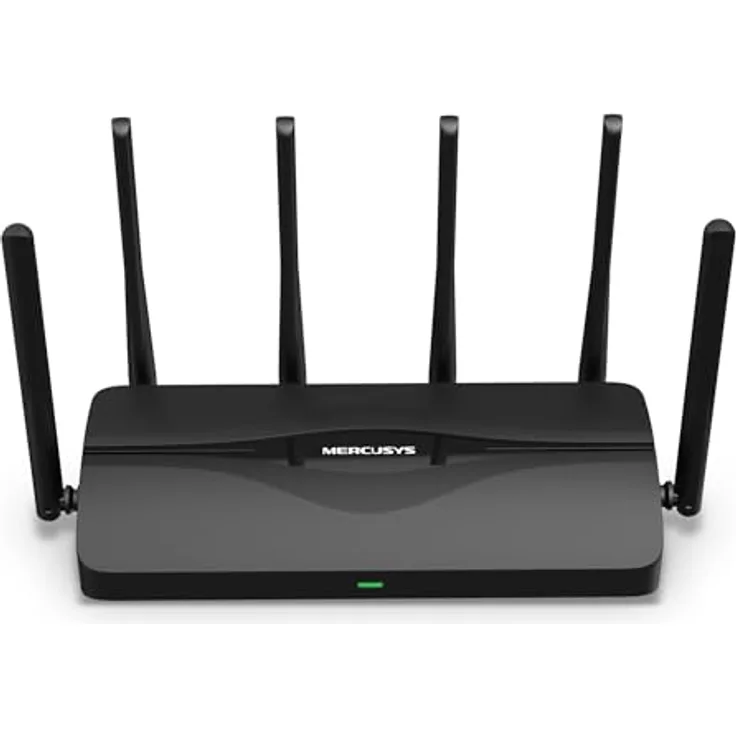 Mercusys Tri-Band BE9300 WiFi 7 Router MR47BE | 4 x 2,5G-Ports | 6 Hochleistungsantennen | 320 MHz-Kanäle | 6 GHz | Gastnetzwerk | MERCUSYS app | IPTV IPv6 WPA3 VPN | Blitzschnelle 9214 Mbps Tri-Band-Geschwindigkeiten