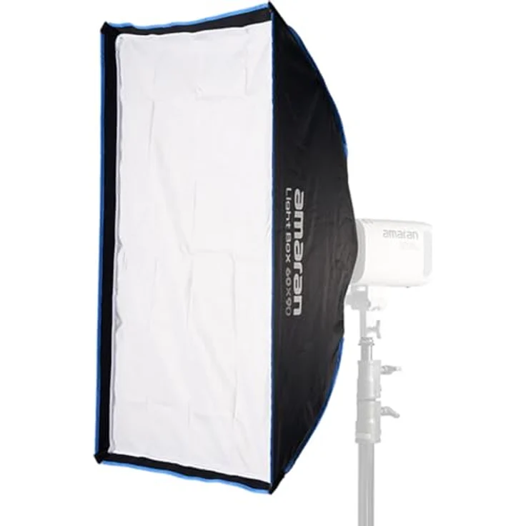 Amaran Rechteckige Lichtbox, 24 x 36 cm, 2 x 3 Fuß Ein-Snap-Setup, Bowens-Mount, für Portrait- und Produktfotografie, schwarz – Bild 1