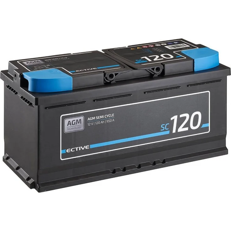ECTIVE ECTIVE 12V 120Ah AGM Batterie für Wohnmobil - Semi Cycle Batterie, (12 V) – Bild 1