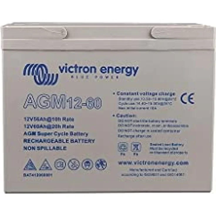 Victron Energy AGM 12V 60Ah Deep-Cycle Batterie, transparente Ausführung mit Hochstromentladungseignung – Bild 1