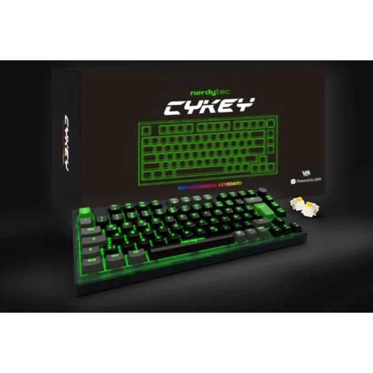 nerdytec CYKEY - Mechanische Gaming Tastatur mit RGB-Beleuchtung, kabelgebundenes TKL-Keyboard mit Hot-Swappable Switches und Multi-Control Knob, 75% Design, für PC/Laptop Windows/Mac, mit QMK/VIA – Bild 5