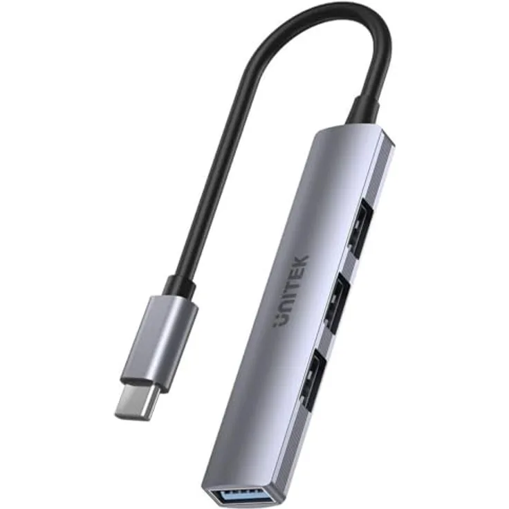 UNITEK h1208b USB Hub, Mehrfarbig, kompakte Maße 10,5 x 10,5 x 3 cm