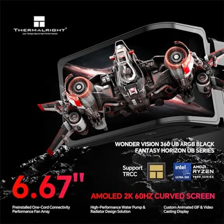 Thermalright Wonder Vision 360 UB ARGB, 360mm CPU Wasserkühler mit RGB-Beleuchtung, Schwarz – Bild 5