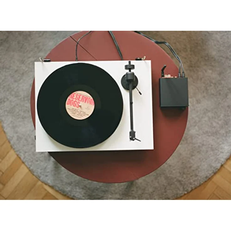Pro-Ject E1, Plug & Play Einsteiger Plattenspieler mit OM5e System und elektronischer Geschwindigkeitsumschaltung (Weiß) – Bild 5