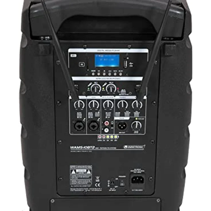 Omnitronic WAMS-10BT2 MK2 Drahtlos-PA-System, aktiver PA Lautsprecher mit 80 W, Bluetooth, Akku- und Netzbetrieb, schwarz – Bild 4