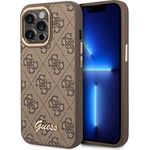 CG MOBILE Guess Handyhülle für iPhone 14 Pro Max in Braun 4G Muster & Script Logo, Anti-Scratch PC/TPU, Bequem & Durable Hard Case mit Zugänglichen Anschlüssen & Stoßdämpfung