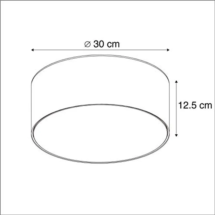 Qazqa Modern Deckenleuchte - LED Drum mit Schirm, weiß 30 cm - Wohnzimmer Schlafzimmer Rund LED – Bild 4