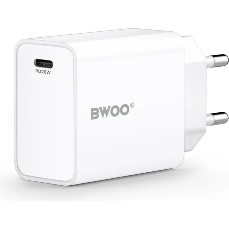 BWOO Wandladegerät CDA226, 20W Power Delivery mit 1x USB-C, schwarz