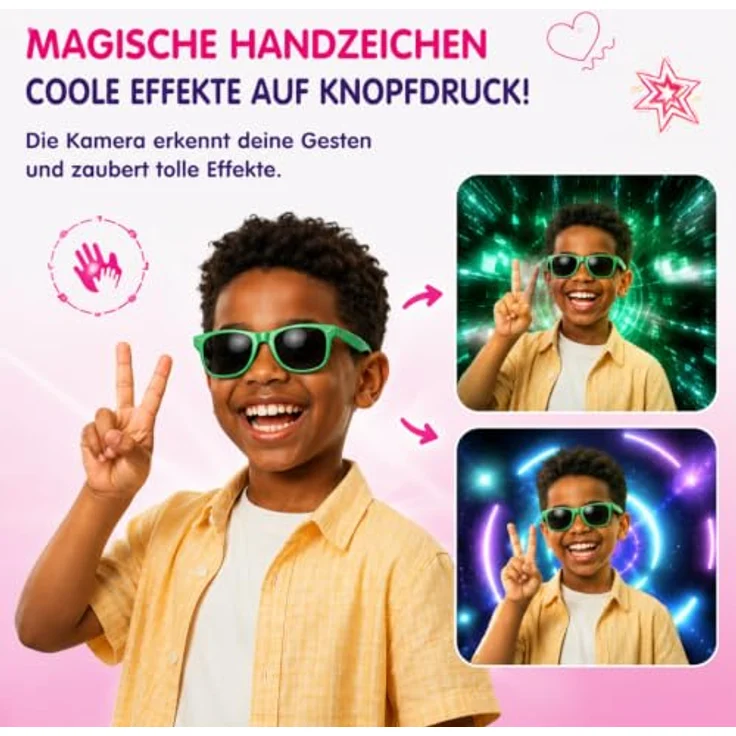 VTech KidiZoom Video Cam FX, HD Foto- und Videokamera mit Greenscreen und Selfie-Funktion, pink, 256 MB internem Speicher – Bild 5