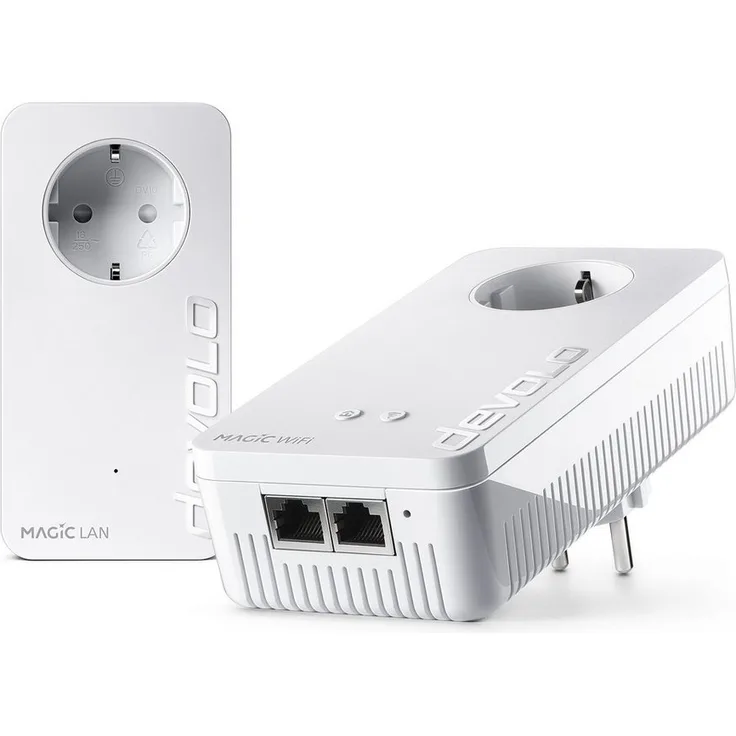 DEVOLO Magic 2 WiFi 6 next Starter Kit, Powerline Mesh WLAN Verstärker mit 2x Adaptern, bis zu 3.000 Mbit/s, WPA3-Verschlüsselung, Plug-and-Play
