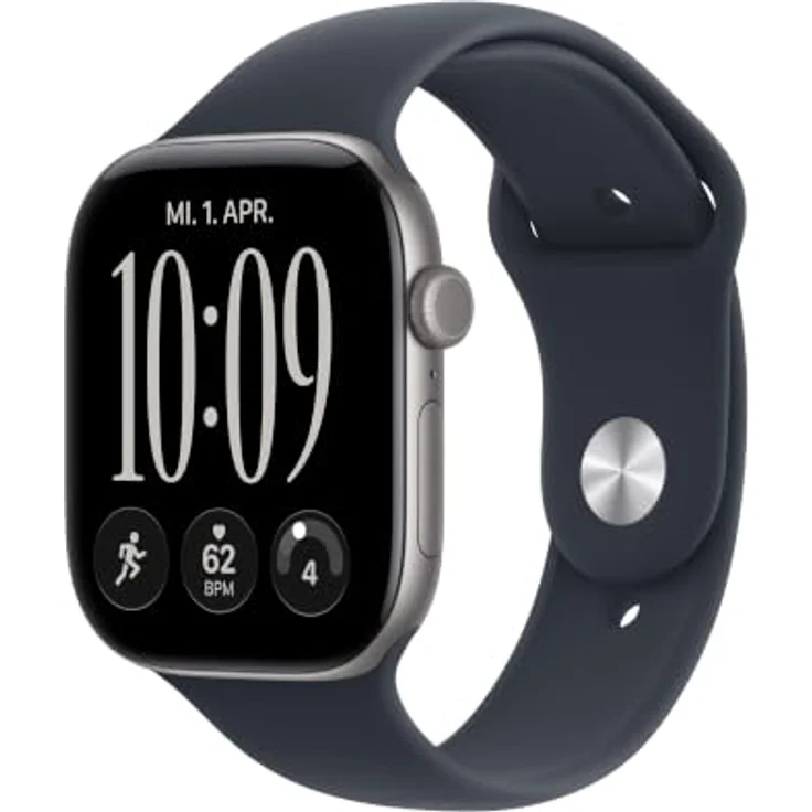 Apple Watch Series 12, 46mm Smartwatch mit Space Grau Aluminiumgehäuse, Navyblau Sport Band und Gesundheits-Tracker – Bild 1