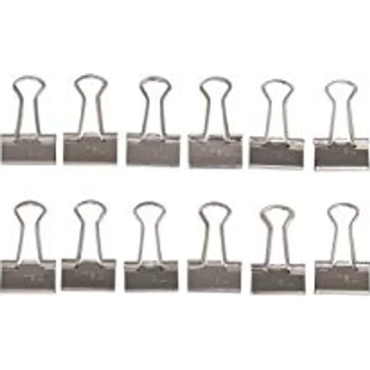 MAUL original mauly Klemmer (12 Stück) 15 mm | Befestigung mit 5 mm zum Klemmen von bis zu 50 Blatt Papier | Silber - Preisvergleich