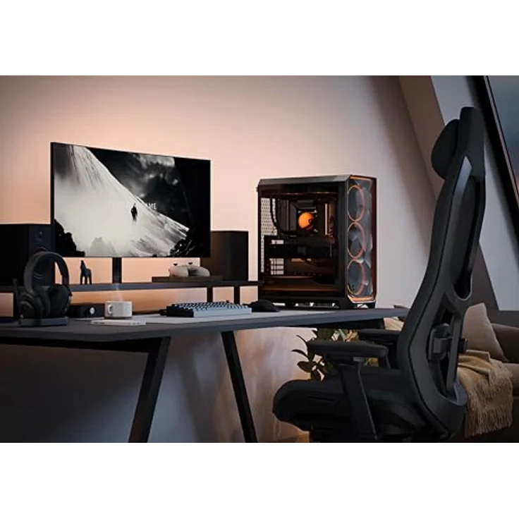 Fractal Design Meshify 3 Ambience Pro RGB TG Light, Midi-Tower PC-Gehäuse für E-ATX, schwarz, mit 3x 140-mm-RGB-Lüftern und Tempered Glass-Seitenteil – Bild 8