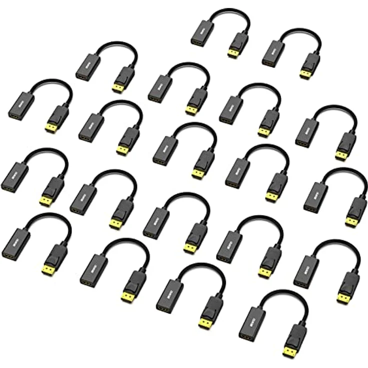 BENFEI 4K DisplayPort auf HDMI Adapter, Unidirektional, 20 Stück, 3840 x 2160@30 Hz, für Laptop, PC, Monitor, TV, Projektor – Bild 1