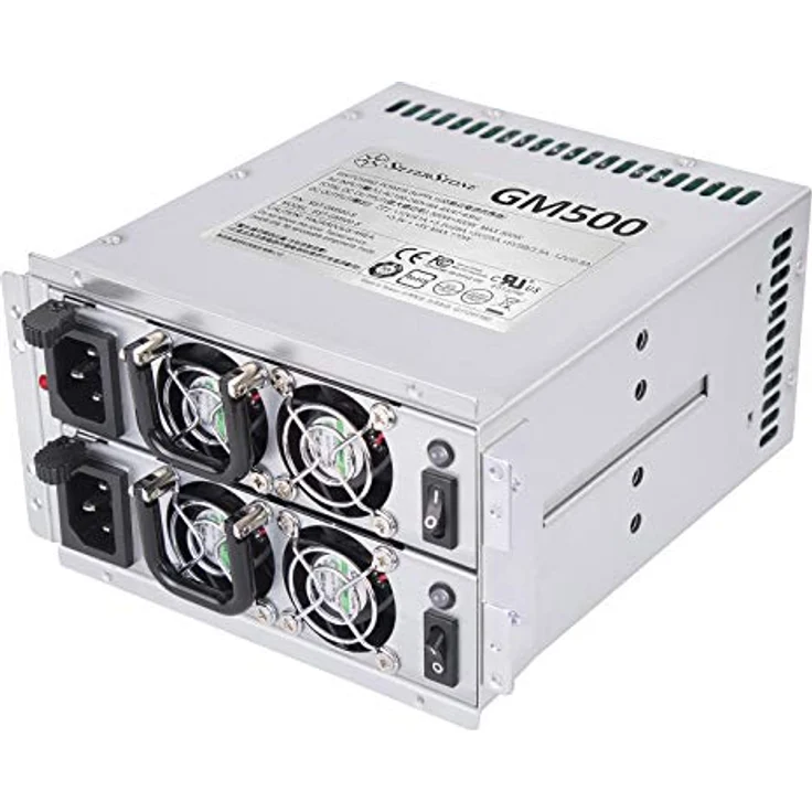 SilverStone GM500-S, Redundantes Mini-Netzteil 80 Plus Silver, 500W + 500W, kompaktes Design mit Hot-Swapping-Funktion – Bild 1