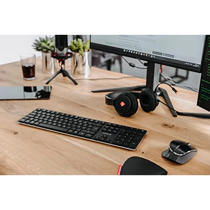 CHERRY KW X ULP, Ultra Flache mechanische High-End-Tastatur, Französisches Layout (AZERTY), kabellose Multi-Device-Tastatur für bis zu 4 Geräte, wiederaufladbar, schwarz – Bild 3