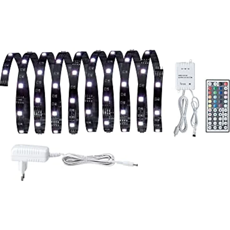 Paulmann 704.30 Function YourLED ECO Basisset 3m RGB 14,5W 230/12V Niedervolt 24VA Schwarz Kunststoff 70430 LED Lichtband Lichtstreifen Lichtschlauch – Bild 4