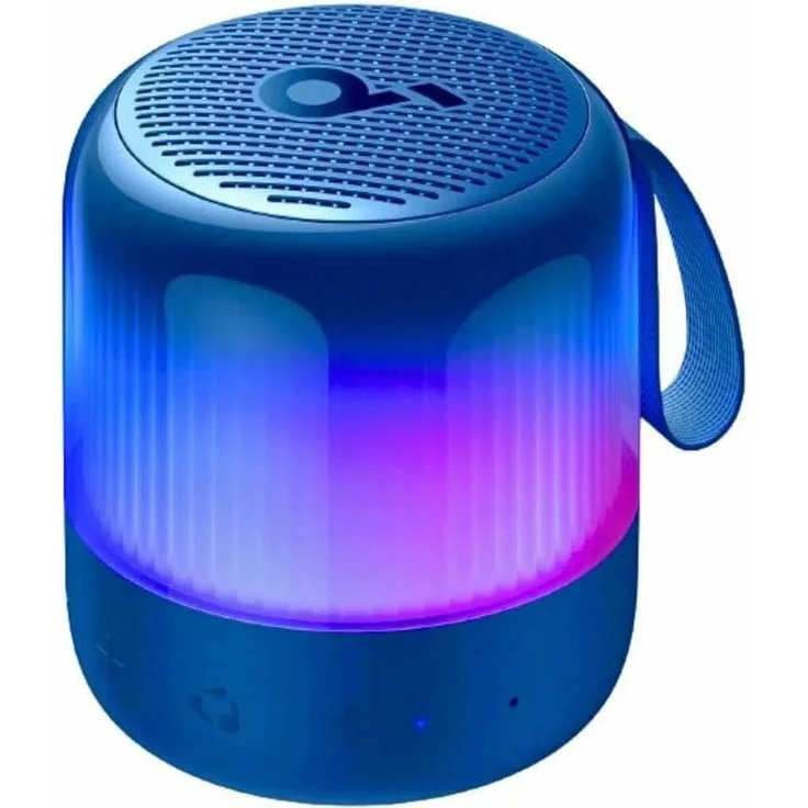 soundcore Anker Glow Mini B2B, kompakter Bluetooth Lautsprecher mit 8 h Akkulaufzeit und Ambient-Beleuchtung, Blau