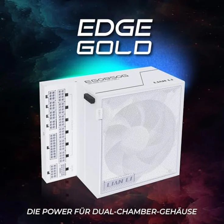 Lian Li Edge Gold 850 PC Netzteil Weiß, 850 Watt ATX Netzteil, 80 Plus Gold, modular, leiser Lüfter, PCIe 5.1, ATX 3.1 PSU – Bild 5