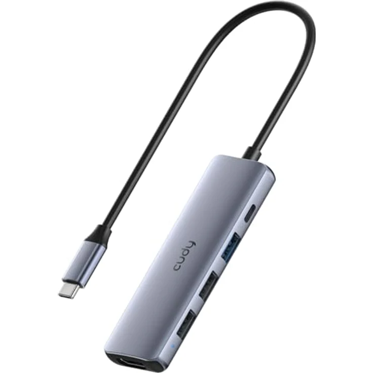 Cudy UH405 USB C Hub, 5-in-1 Multiport Adapter mit 100W PD, 4K HDMI, 3 USB-A Ports, Aluminium für MacBook, Galaxy, Surface, XPS, iPad – Bild 1