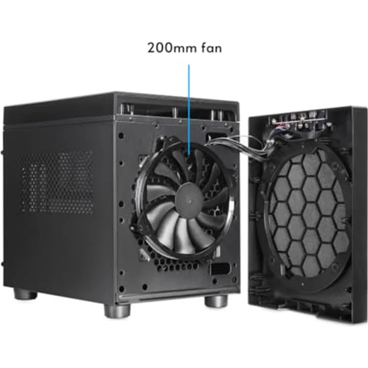 Chieftec Cube M-ATX, PC Gehäuse für Micro-ATX und Mini-ATX, Schwarz, mit 200 mm Frontlüfter und USB-3.0-Anschlüssen – Bild 4