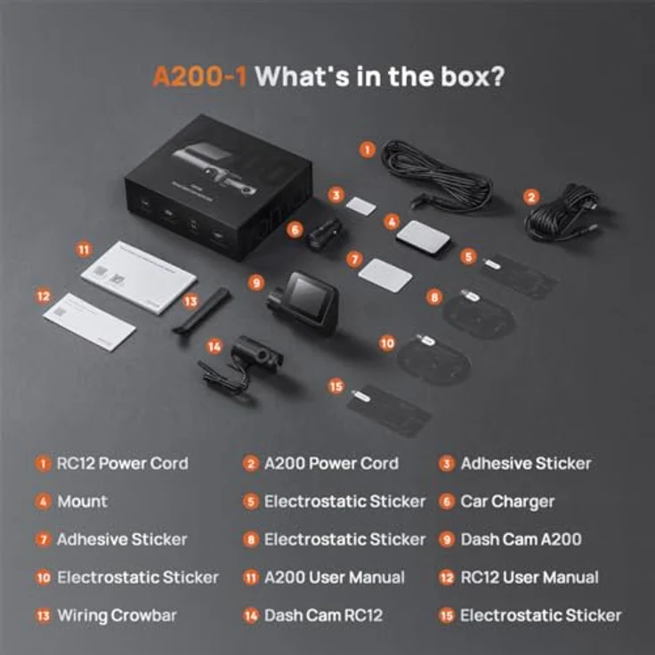 70mai A200 Dashcam (Full HD, WLAN (Wi-Fi), 1080P, 60fps/HDR 30fps, 2" Bildschirm, 130° Weitwinkel) – Bild 6