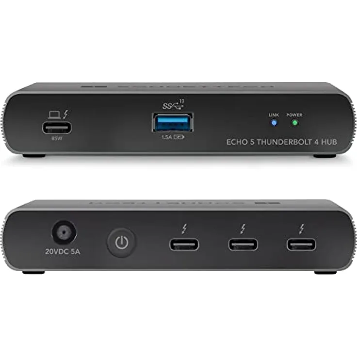 Sonnet Echo 5 Thunderbolt 4 Hub - Kompakter universeller Thunderbolt-4-Hub mit Vier Thunderbolt-4-Ports und 8K-Display-Unterstützung
