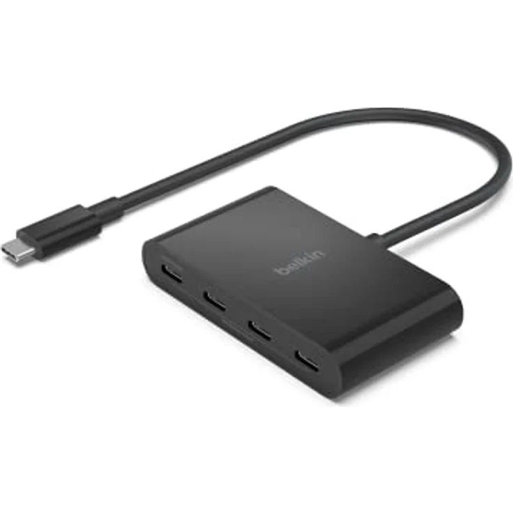 Belkin Connect USB-C™ auf 4-Port USB-C-Hub, Multiport-Adapter Dongle, 4 USB-C 3.2-Ports der 2. Gen., 100 W PD, Datentransfer mit maximal 10 Gbit/s für MacBook, iPad, Chromebook, Windows-Laptops usw. – Bild 1