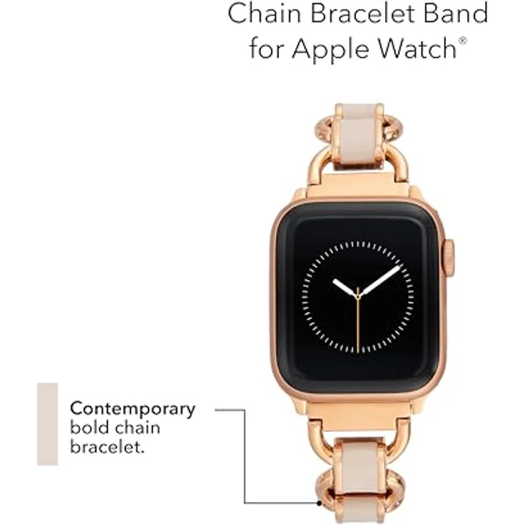 Anne Klein Mesh Fashion Band für Apple Watch, verstellbar und sicher, in Blush Pink/Rose Gold, 38/40/41mm – Bild 4