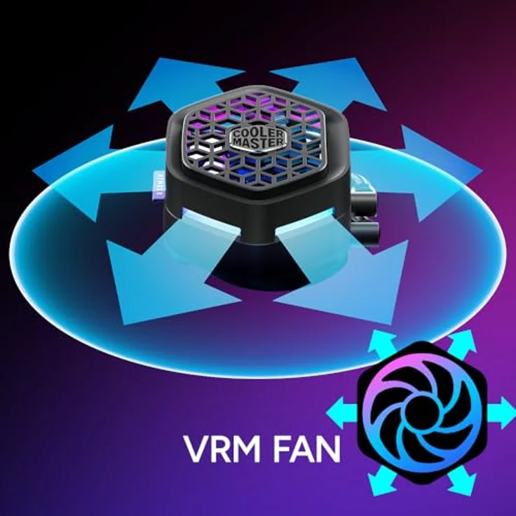 Cooler Master MasterLiquid 360 Atmos II VRM Fan, CPU Wasserkühler mit 280W TDP, 3x 120mm Lüfter, Schwarz – Bild 4