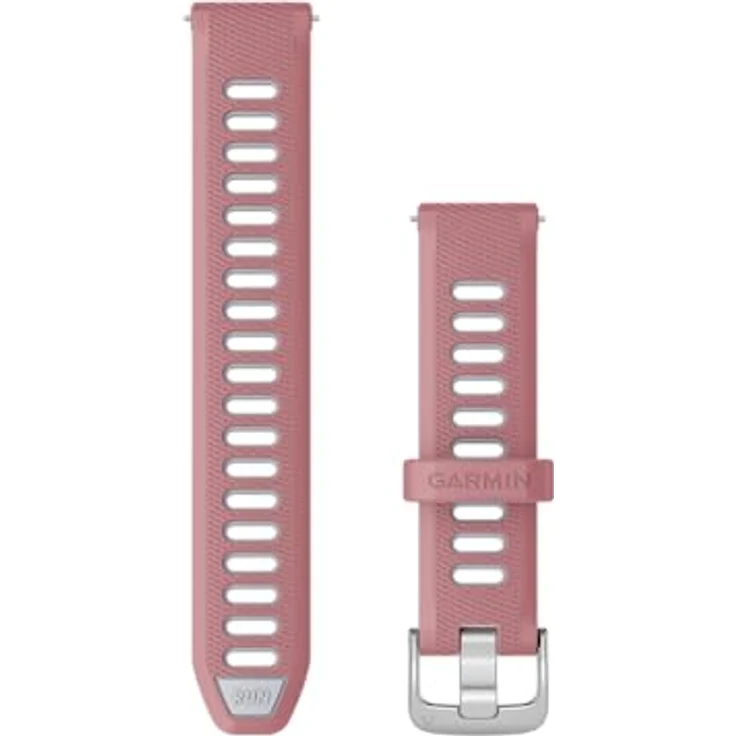 Garmin Schnellwechsel-Armband 18mm, kompatibel mit Venu 2S/3S, Vivoactive 4S, Vivomove 3S, Legacy Hero Rey/Captain Marvel, Forerunner 255S/265S, Rosa/Steinweiss – Bild 1